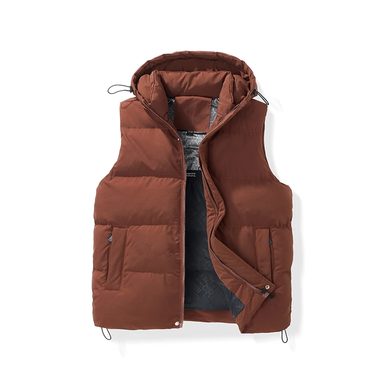 Spring Autumn Fashion Men Cotton Vest with Hood Hot Sale Warm Man Sleeveless Coats Quality All-match Waistcoat for Men Windproof