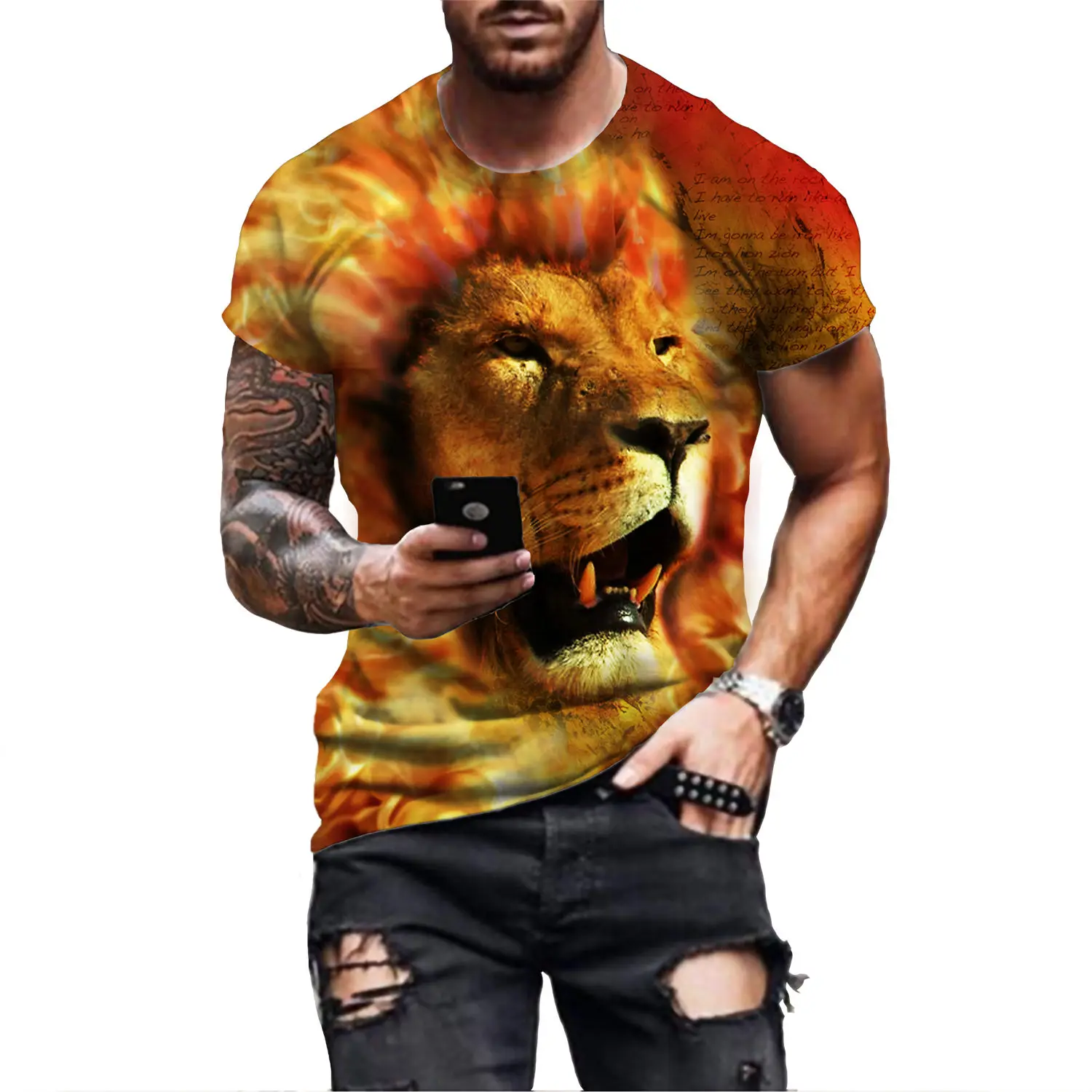 

Personalized Animal Lion 3D Printe T Shirt New Loose Short Sleeve Lion Casual Summer Fashion Shirt Harajuku Oversized T Shirt