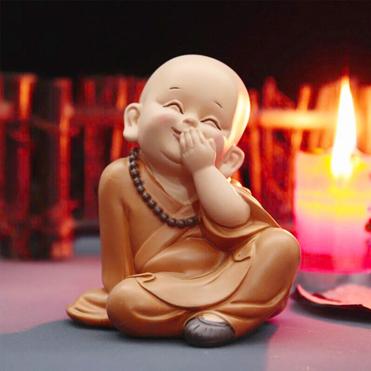 Little Monk Figurine Mini Monk Statue Cute Buddha Monk Statue Adorable Baby Little Monk Decoration Creative Little Monk Ornament