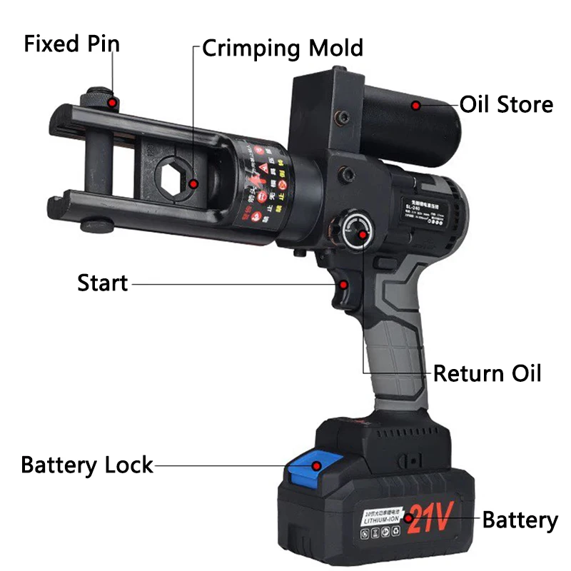 

Brushless Electric Hydraulic Crimping Pliers SL-240 Wiring Terminal Crimping Machine Copper Aluminum Terminal Crimping Tool