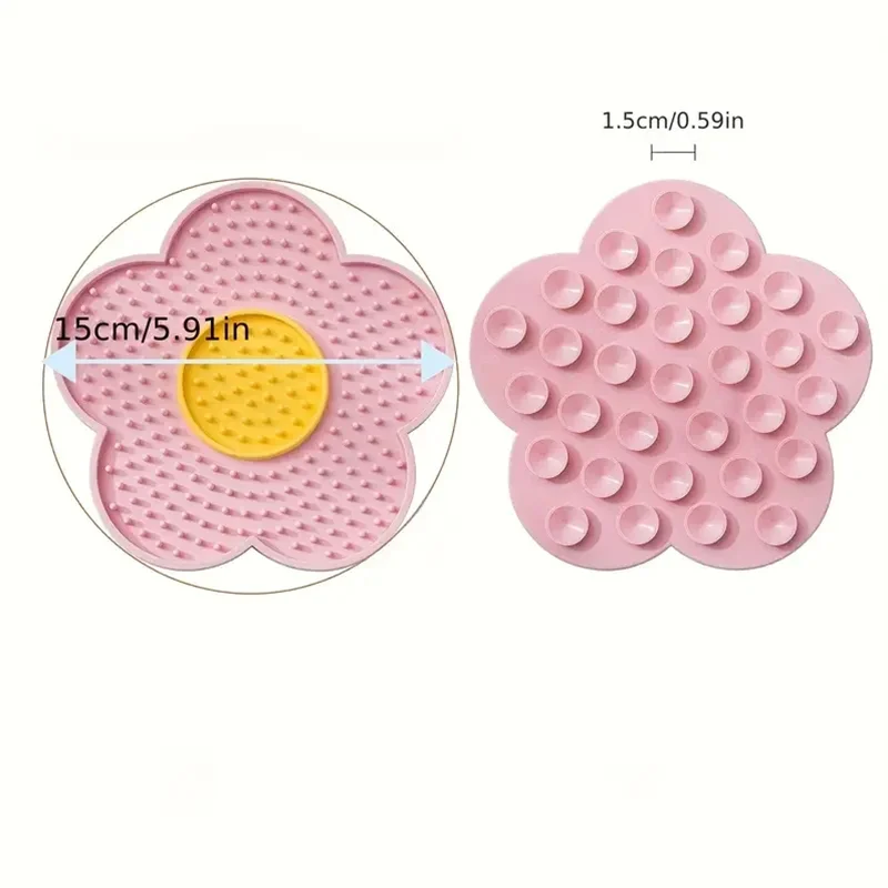 Pet Supplies Cat Licking Pad Pentagram Sun Flower Shape Silicone Dog Licking Plate Cute Pet slow licking mat dog bowl cat bowl