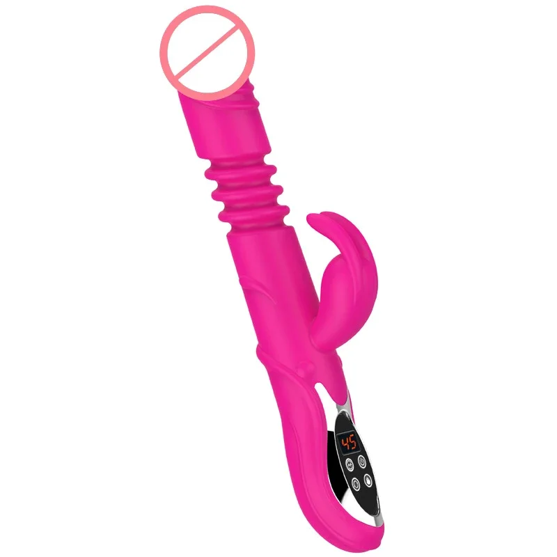 2-in-1 النساء ساخنة أرنب هزاز محاكاة القضيب الإدراج AV هزاز المهبل الحلمة G-بقعة البظر عصا تدليك الجنس لعب