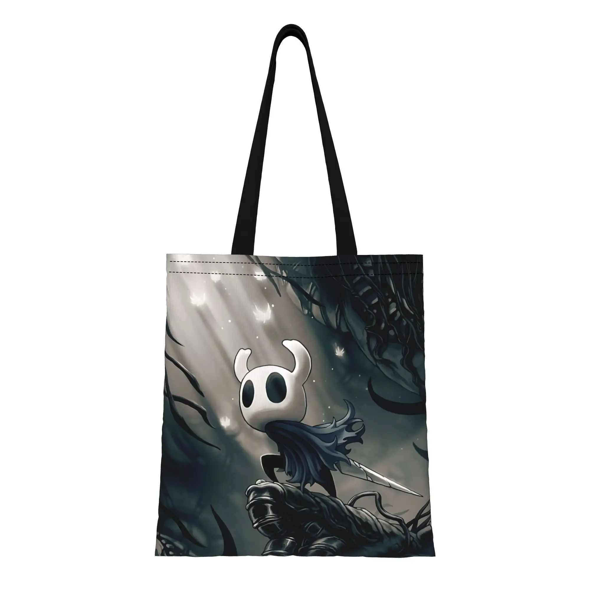 

1PC Hallow Knight Reusable Double Sided Canvas Tote Bag Shoulder funko Handbag