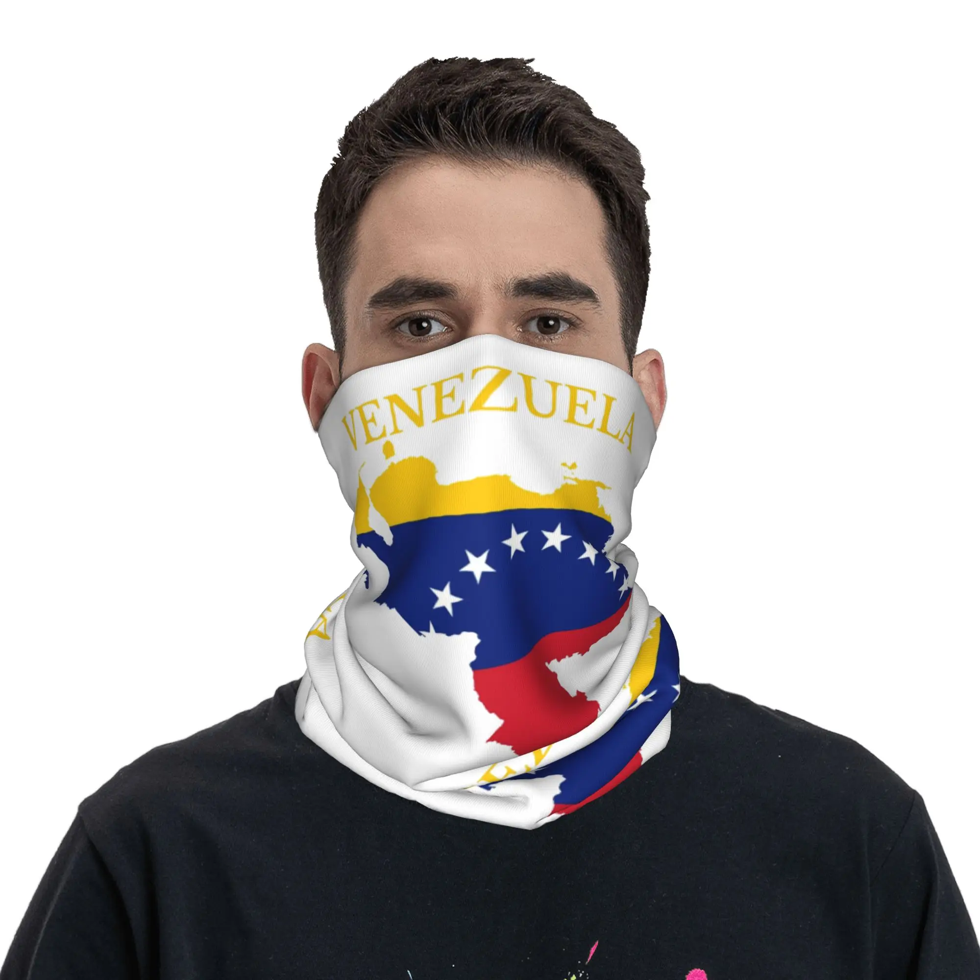 Venezuela Map Flag Venezuelan Bandana Neck Gaiter Printed  Balaclavas Wrap Scarf Cycling Fishing for Men Women Adult Winter