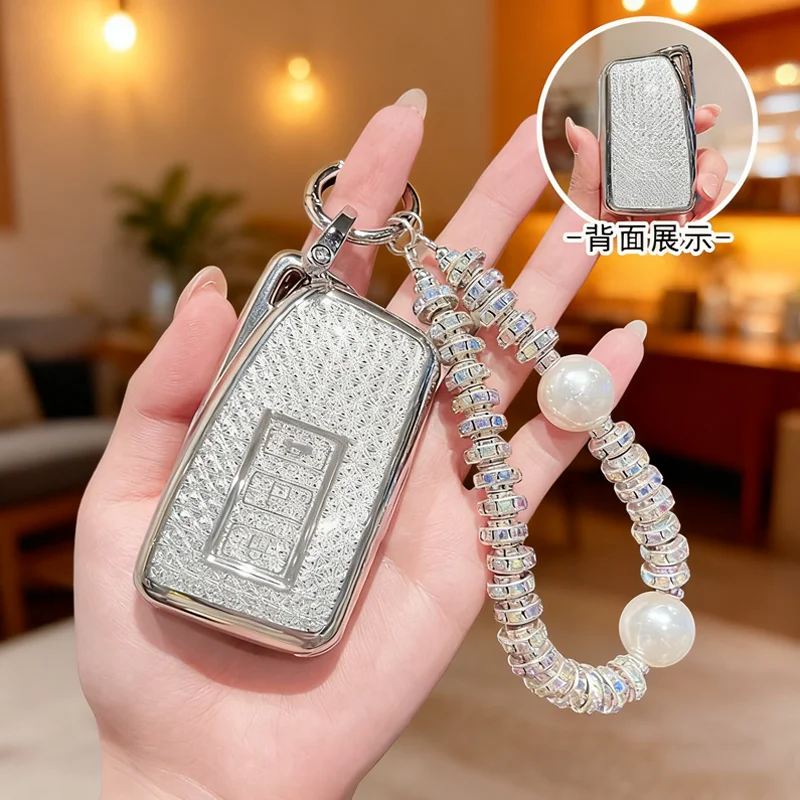 Fashion White Diamond for Lexus NX GS RX IS ES GX LX RC 200 250 350 LS 450H 300H 3 Button Car Key Case Cover Fob Bag Keychain