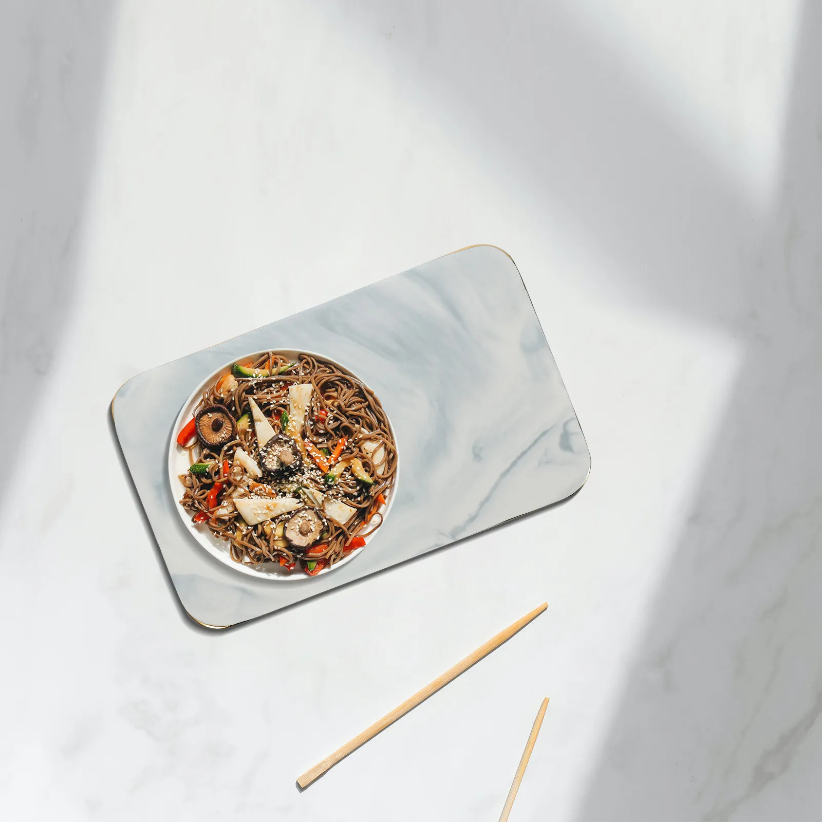 Marble Ceramic Tray Kitchen Cutting Board Multi Function Food Serving Tray Household Rectangle Chopping Board Daily Accessories