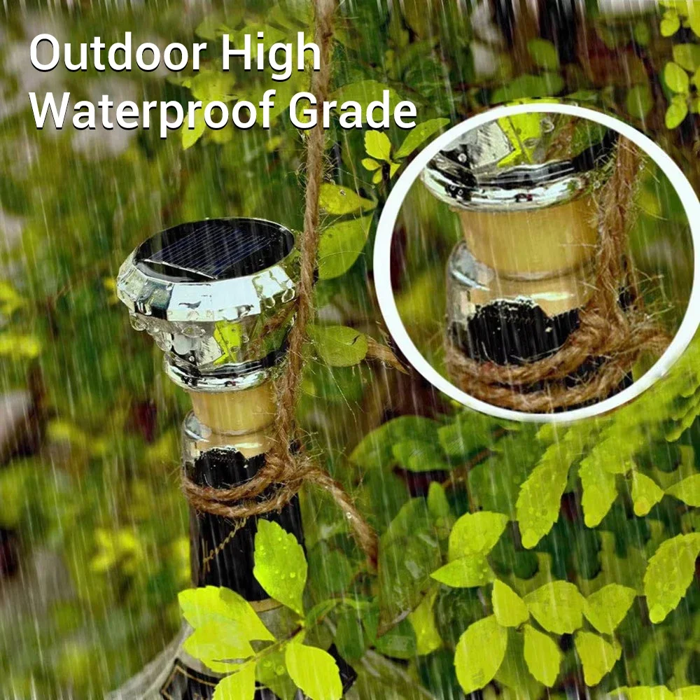 Solar Diamond Shaped Wine Bottle Lights 2M 20LED Waterproof Multicolor Fairy Light String for Garden, Terrace, Party Decoration