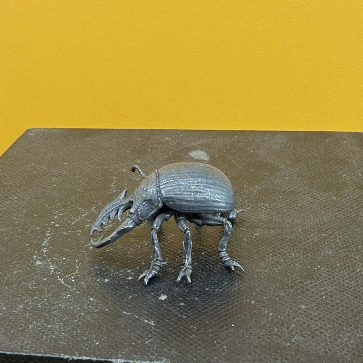 Brass Beetle Figurine- Mini Stag Rhinoceros Beetle Sculpture Insect Collection for Garden Decor