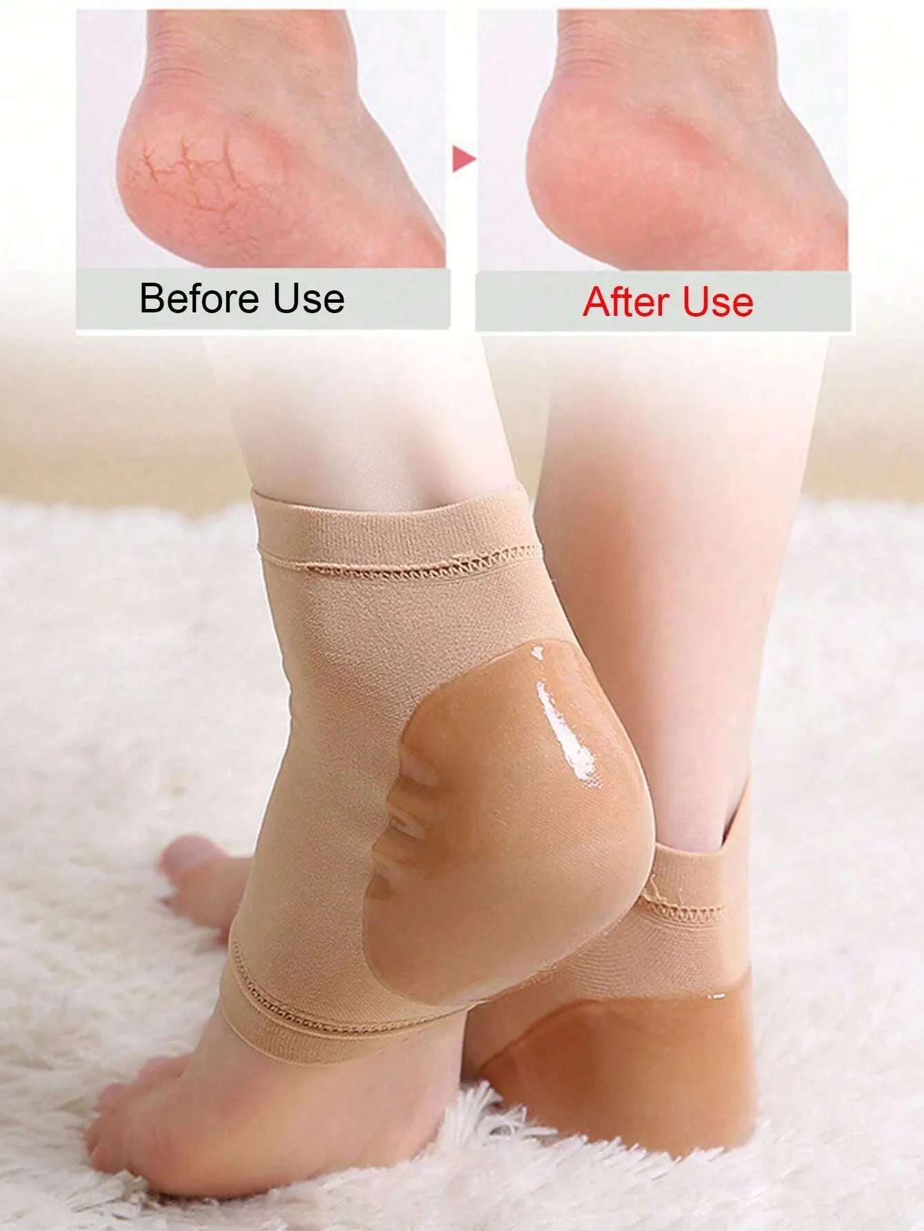 Gel Heel Socks To Prevent Cracks In Feet