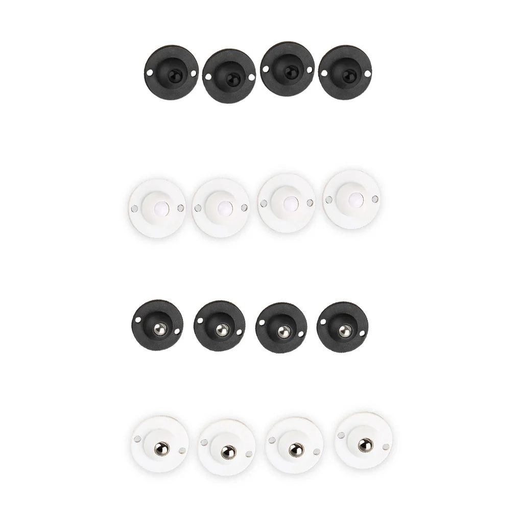 

Pack of 4 Furniture Caster Stainless Steel Self-adhesive Wheels 360 Degree Storage Box Sticky Pulley Black Nylon Bead