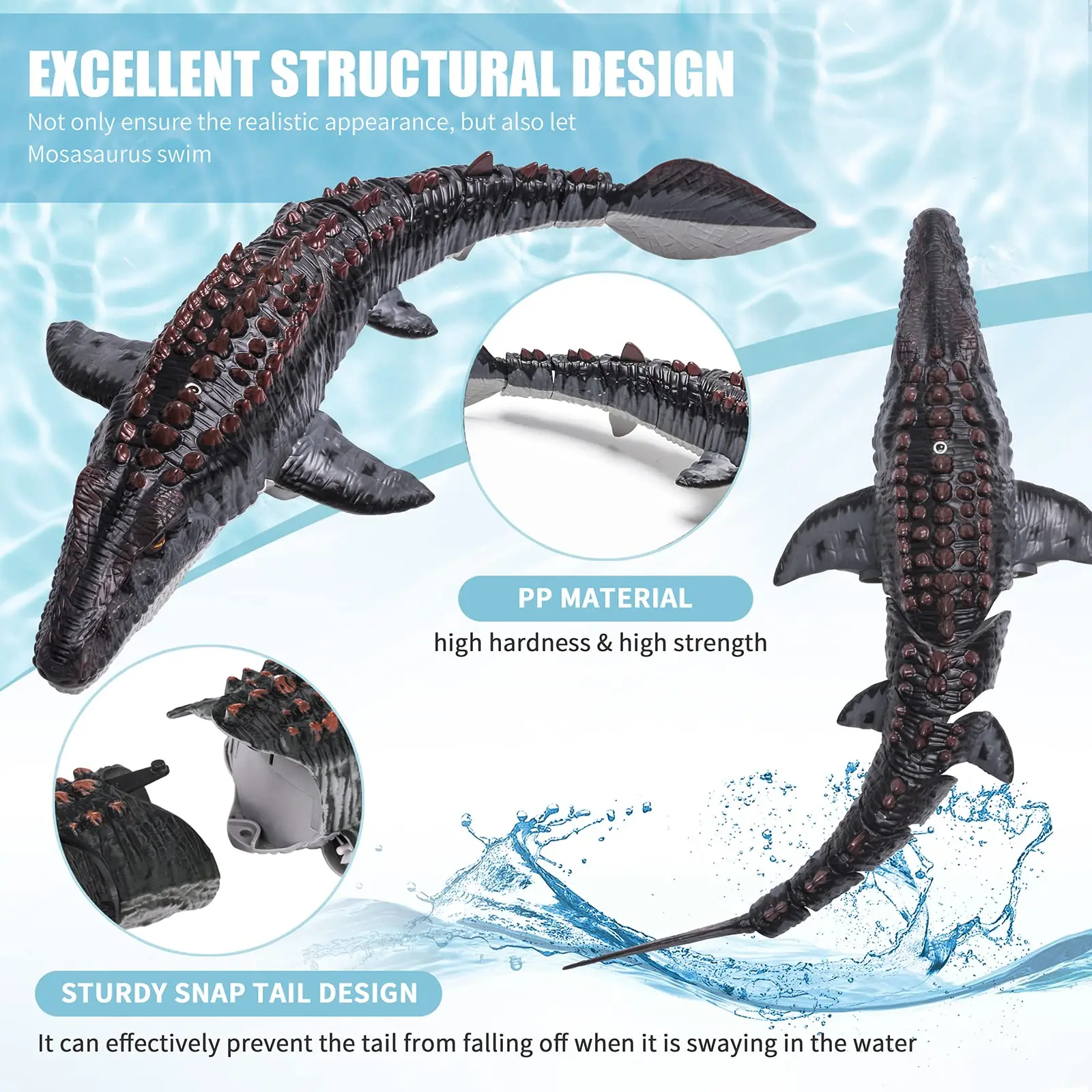 Rc mosasaurus dinossauro barco brinquedo 2.4ghz controle remoto elétrico água animal navio para crianças piscina ao ar livre verão meninos presente de aniversário