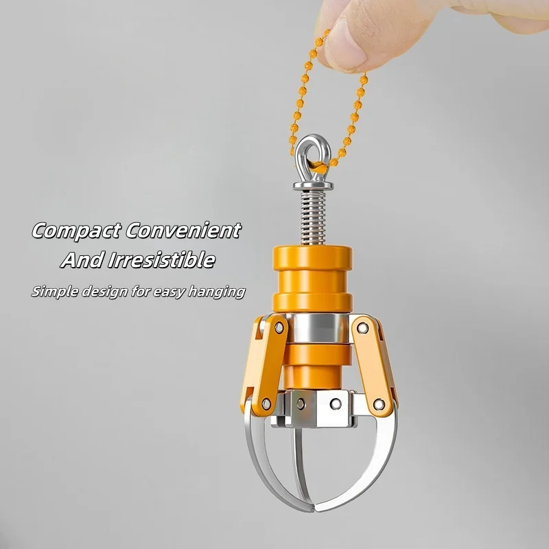 Criativo mini pinça ponta do dedo ferramenta de descompressão chaveiro boneca máquina garra diy pingente divertido brinquedo presente