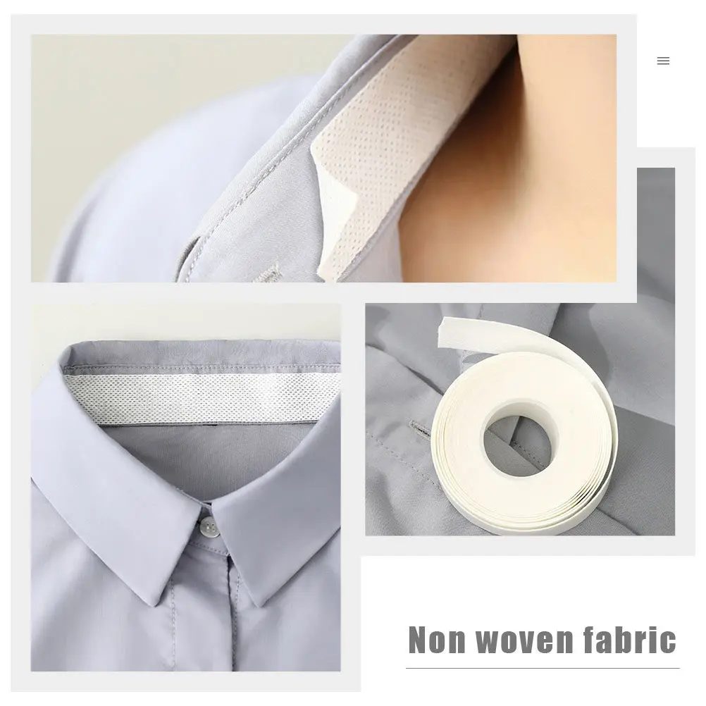 

4 Rolls Exquisite Simple Design Sweat Pad Self Adhesive Collar Liner for Hats Shirts Dress Sleeves Portable Breathable