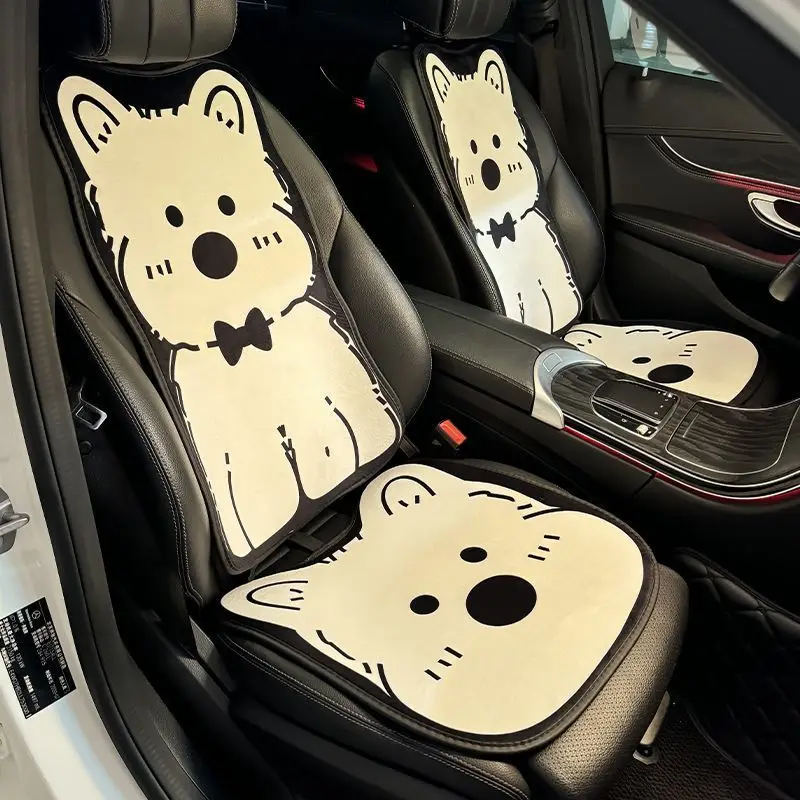 

Soft Plush Cute Cartoon Car Seat Cushion Pad Simplicity Comfortable Winter Warm Car Seat Covers Decoration Interior Accessories
