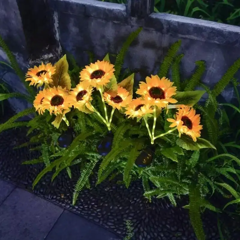 

New LED Solar Sunflower Light LED Lawn Garden Landscape Light