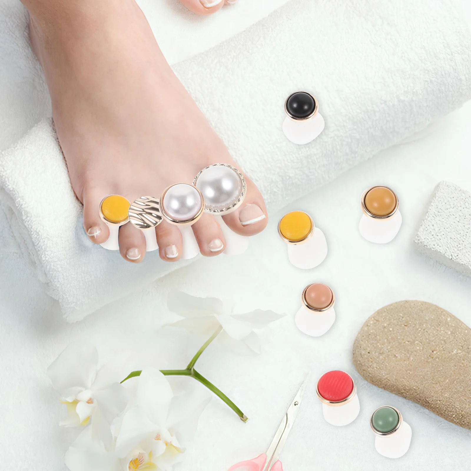 

16Pcs Comfortable Silicone Toe Separators Soft Pedicure Nail Polish Decorative Spacers for Women Toe Separator