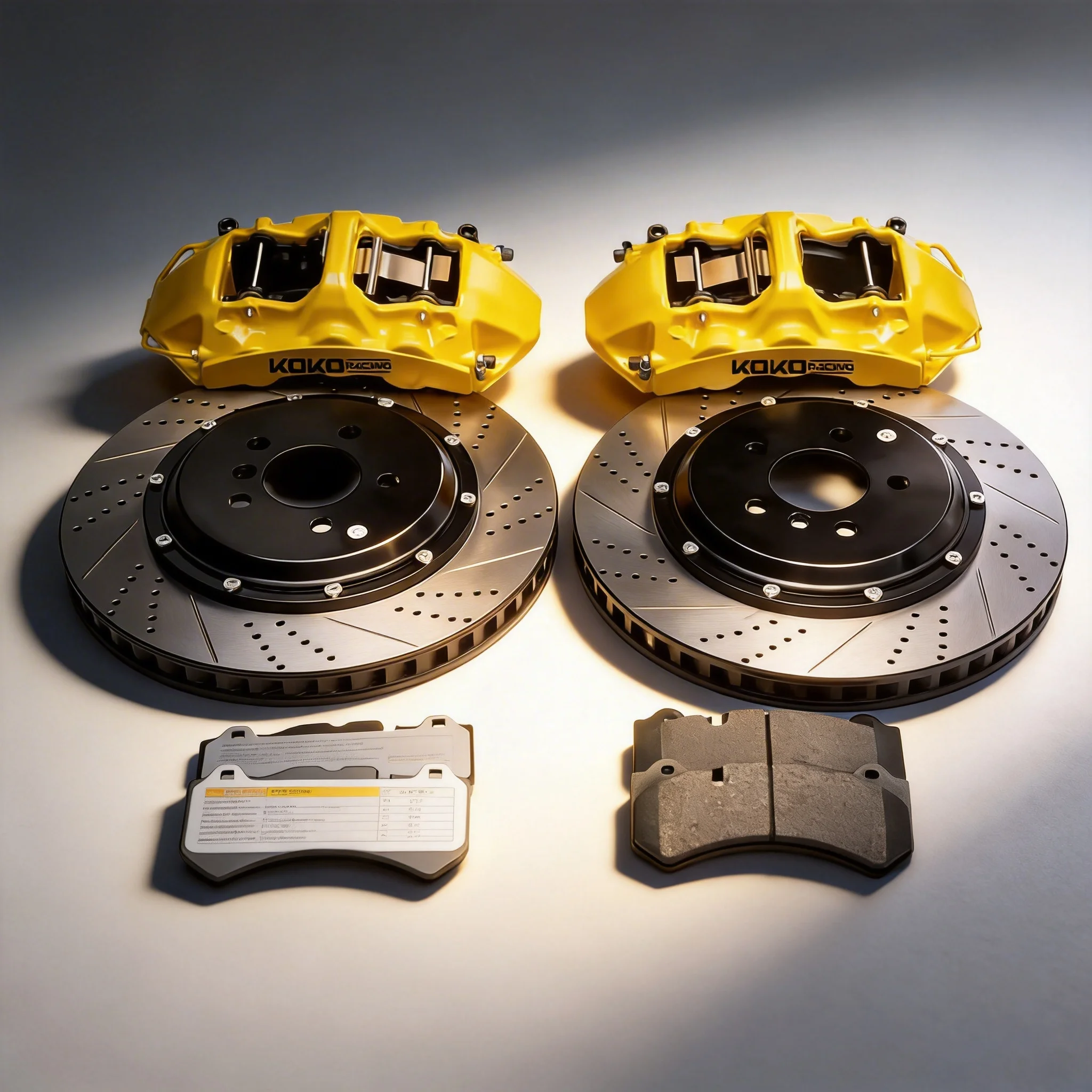 

Koko racing brake system for Volkswagen Tiguan 18-21 inch wheels, equipped with 6-piston calipers.