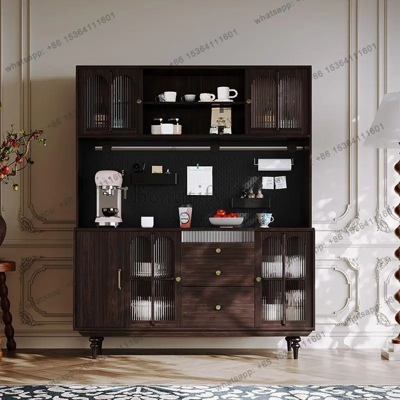 

American pure solid wood light luxury guest restaurant storage tea cabinet integrated storage meal preparation wine cabinet