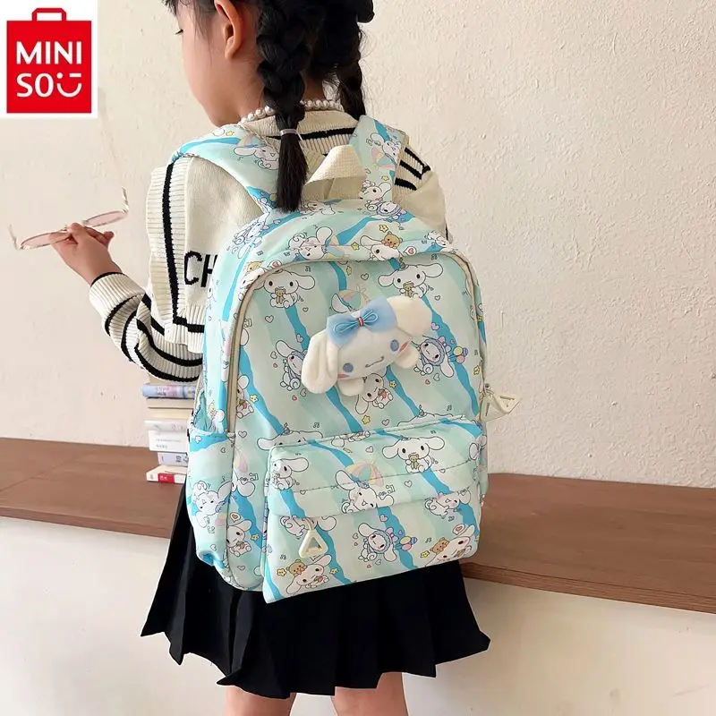 

MINISO San Li Ou Cartoon Jade Gui Dog Printed Large Capacity School Bag, Simple, Waterproof, Sweet, Student Fashion Backpack