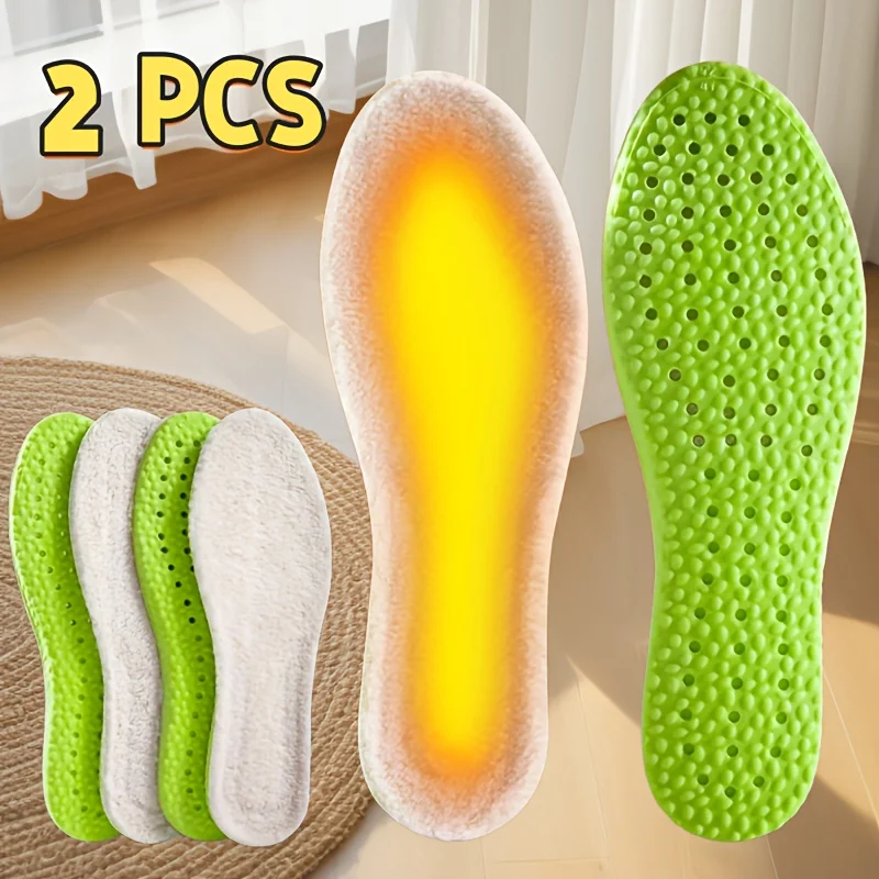 Thicken Thermal Winter Sport Insoles Warm Soft Comfortable Breathable Plush Shoes Pad Accessories Feet Care Cushion For Winter