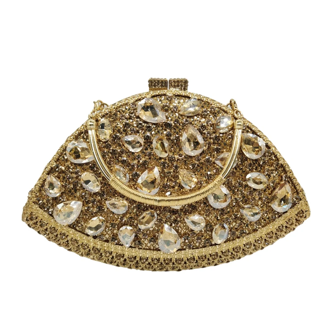 

XIYUAN Lady jewels Day Clutches Gems Minaudiere Rhinestones Evening Clutch Purse Gold Women Party Bag Bridal Purses For Wedding