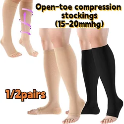Thigh High Medical Compression Stockings for Varicose Veins  Multifunctional open toe pressure socks calf socks