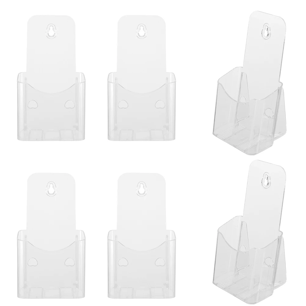 

6pcs Acrylic Brochure Holder Clear Display Stand Pamphlet Holder For Desk Conference Exhibition