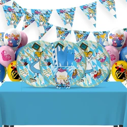 Alice In Wonderland Theme Princess Birthday Party Decoration Latex Balloon Photograph Backdrop Cake Topper Baby Shower Suplies