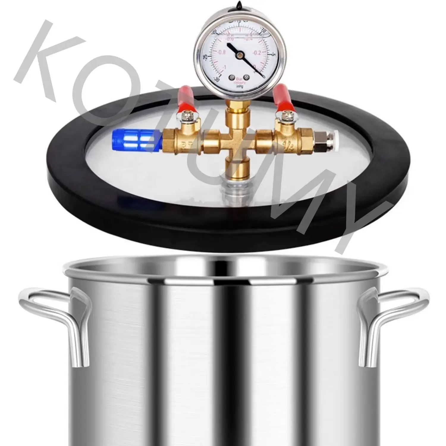 Vacuum Sealing Box 6L-27L Stainless Steel Vacuum Defoaming Bucket Defoaming Box Defoaming Bucket
