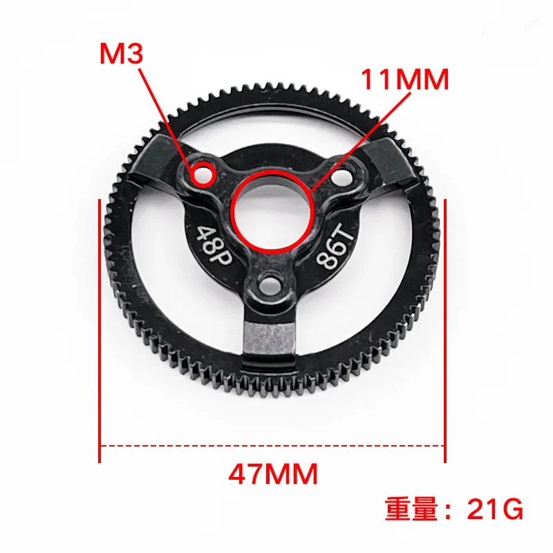 Hardened Steel 48P Spur Gear 72T 76T 83T 86T 90T for Traxxas Slash 2WD VXL Bandit Rustler Stampede Drag Slash Upgrade Parts