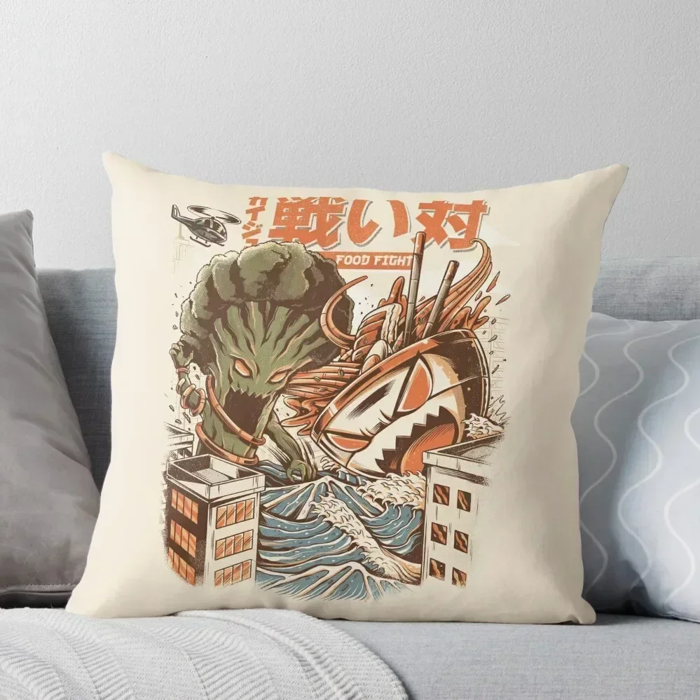 

Brocco vs Ramen Kaijus Throw Pillow Cushions Home Decor Pillowcase Cushion pillow