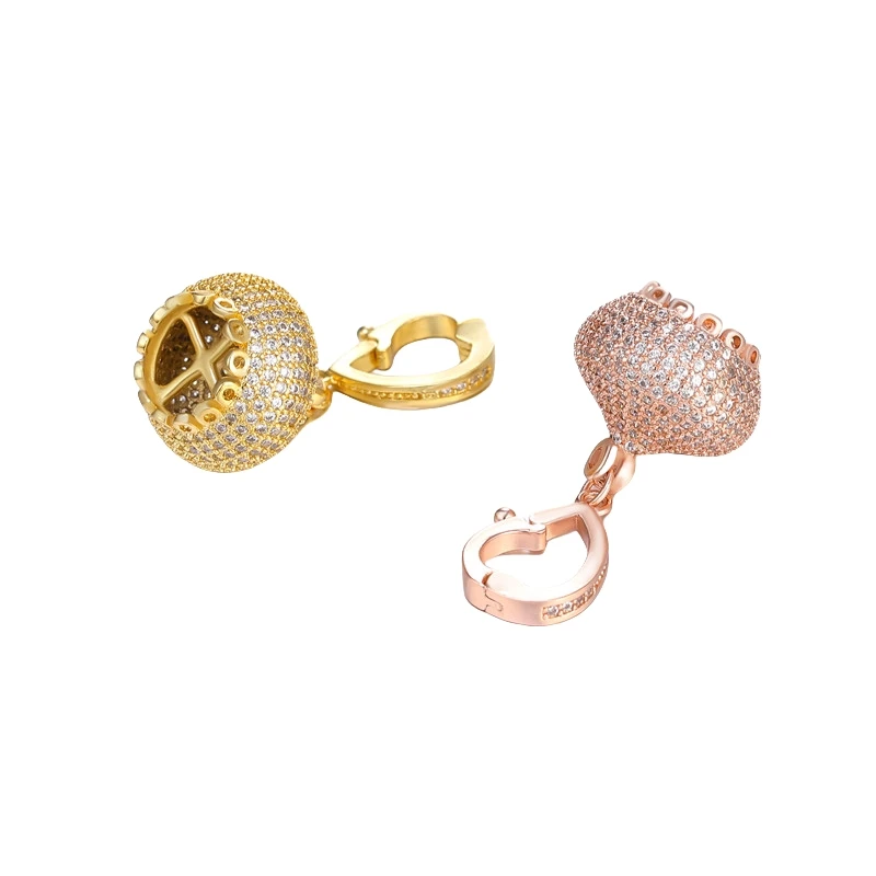 Juya 18K 골드 도금 장식 패스너 크라운 커넥터 펜던트 액세서리 DIY 여성용 태슬 진주 보석 목걸이 만들기