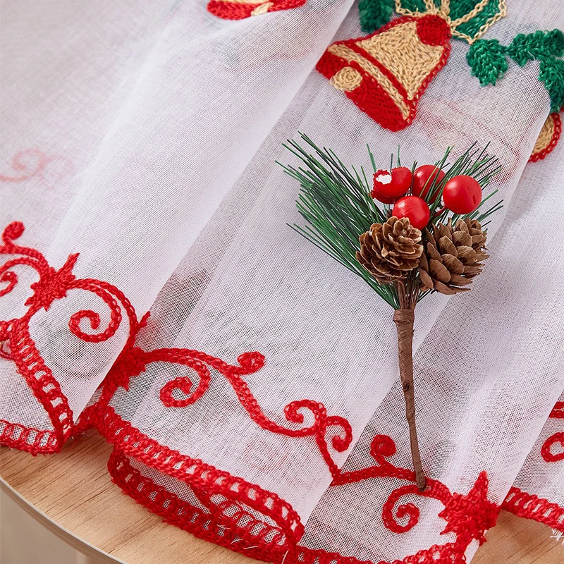 Christmas Decor Window Curtain Sheer Rod Pocket Home Decor Curtain Tulle French Window Bedroom Living Room Partition Curtain 커튼