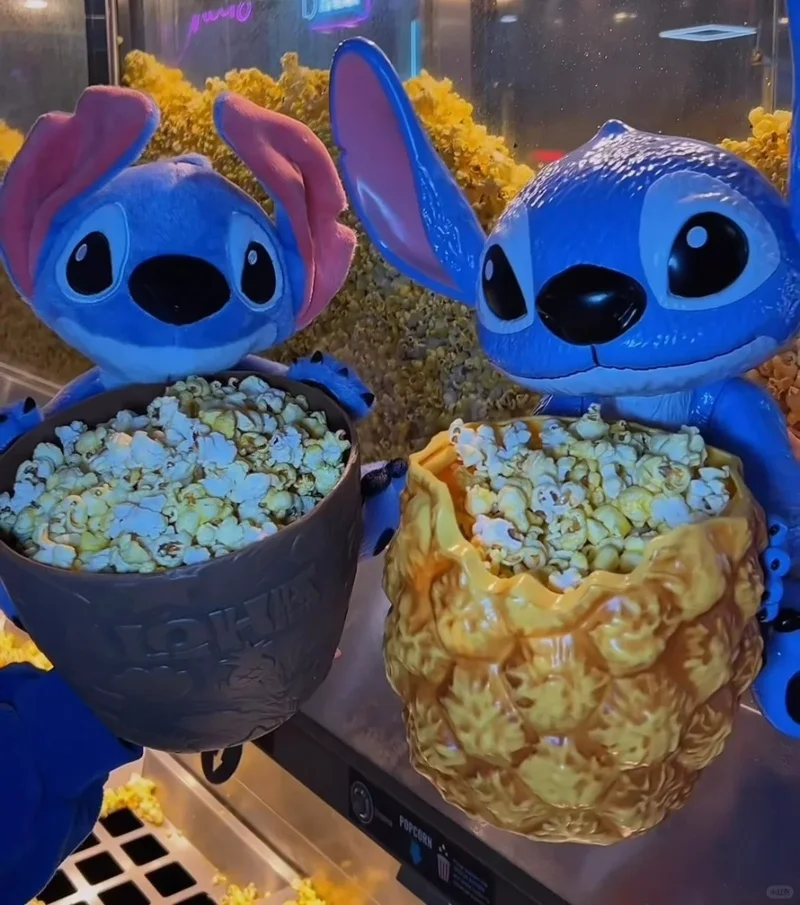 

Stitch Cartoon Anime Doll Handheld Popcorn Bucket Ornament Cute Animation Collectible Toy Gift Action Figure Model Home Decor