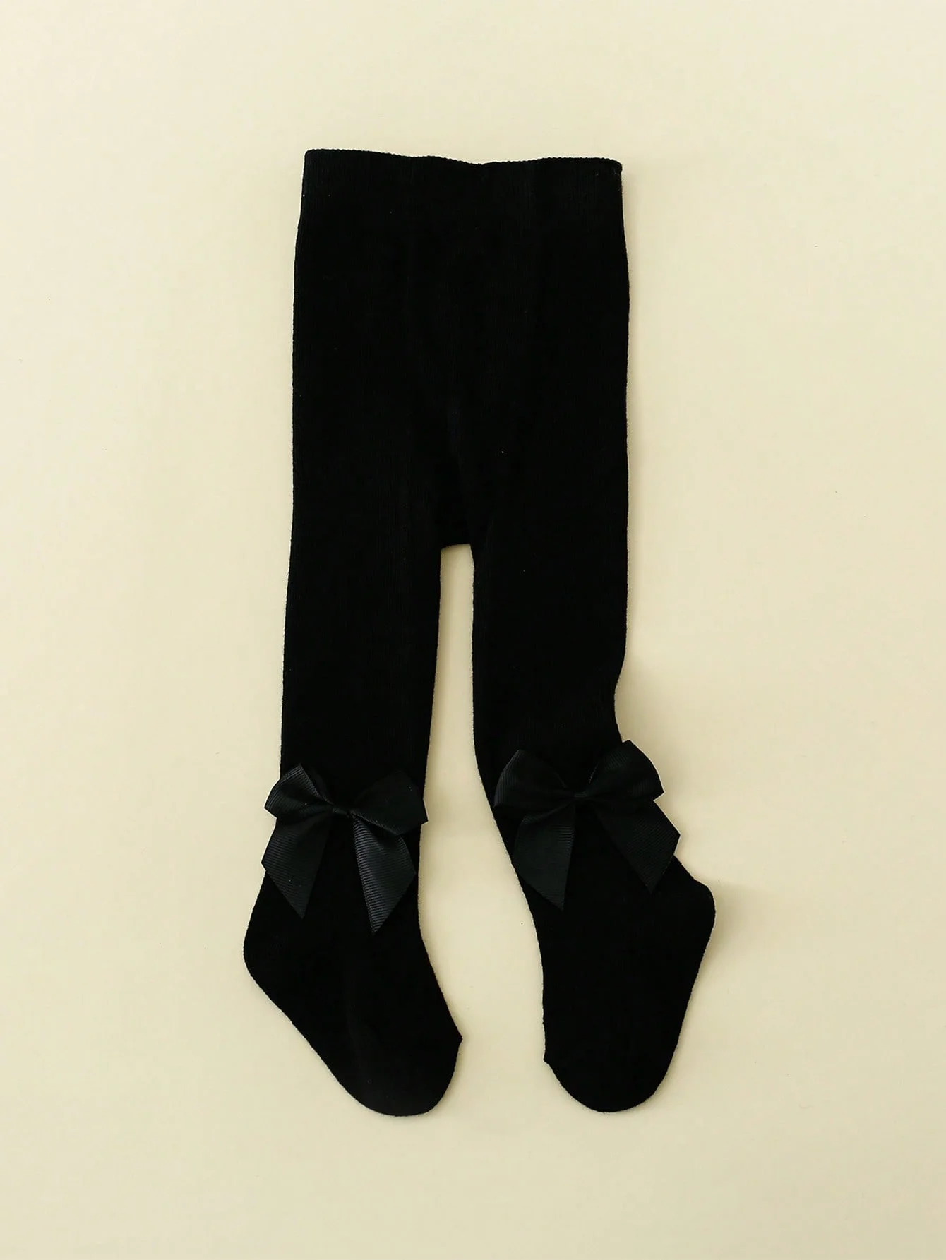 جوارب طويلة بلون سادة للفتيات الصغيرات من عمر 0 إلى 72 شهرًا مع عقدة ملولبة، سراويل ضيقة بخصر مطاطي للاستخدام اليومي غير الرسمي لربيع الخريف