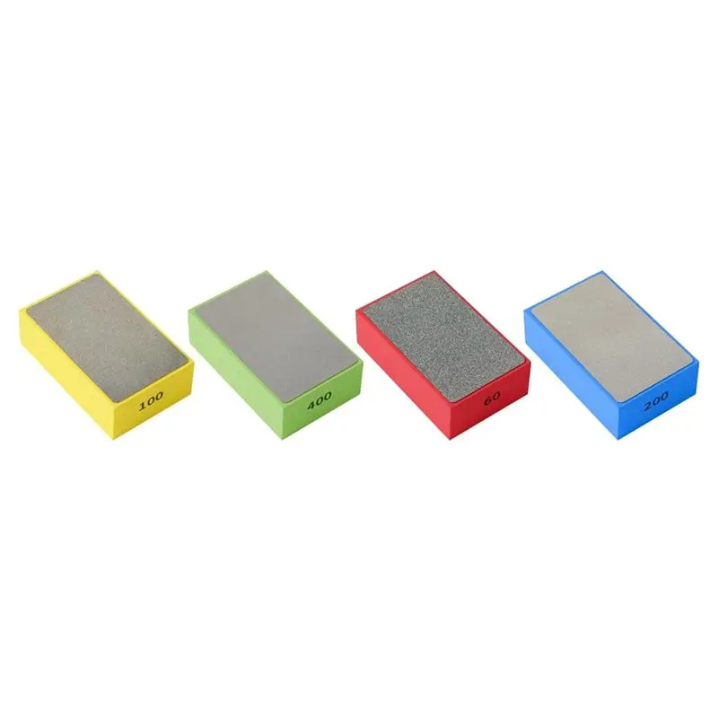

HOT-4Pcs Diamond Hand Polishing Pads For Tile, Glass, Wood, Marble, Diamond Sanding Block 60 , 100 ,200 ,400