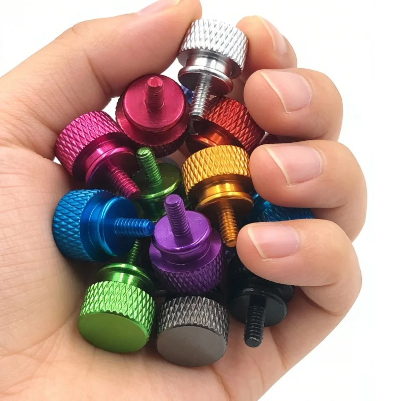 10-100pcs Computer Chassis DIY Hand Screws 6-32*6.5mm Computer Cabinet Lightweight Aluminum Alloy Anilox Knurled Hand Screws