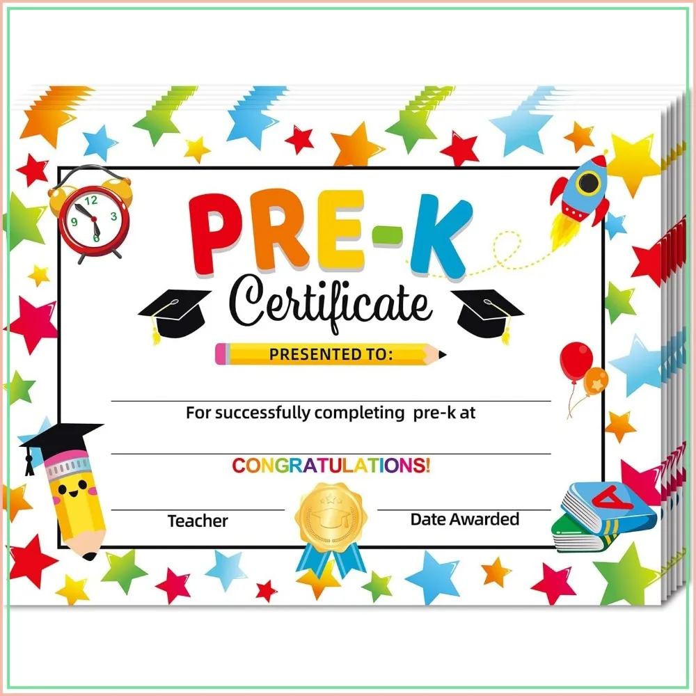 

PRE-K Graduation Diploma 2026, Preschool Award Certificate, 30pcs Graduation Decorations