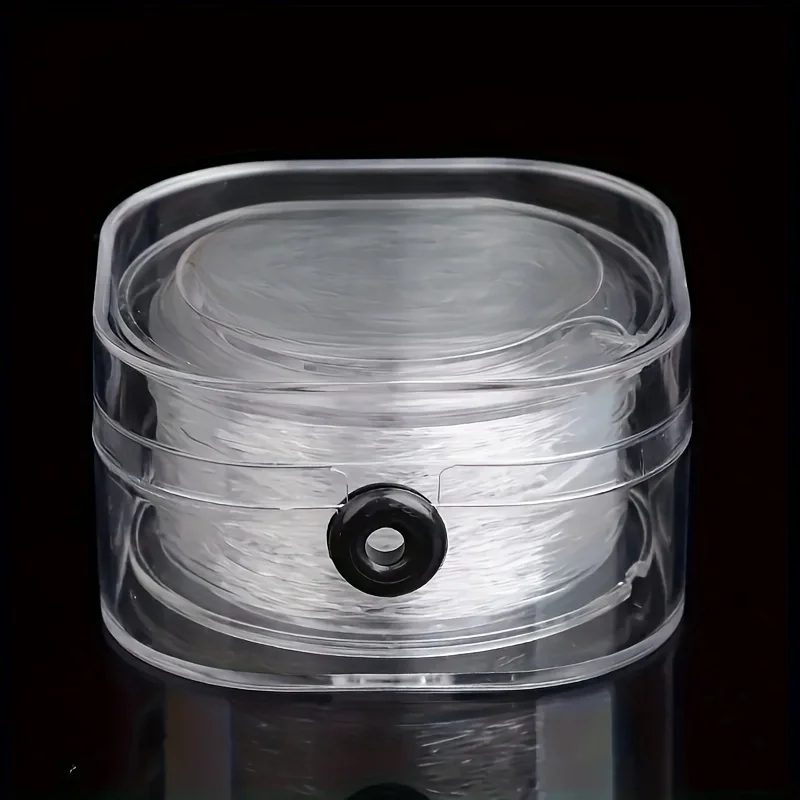 99,97 Meter Premium elastische Perlenschnur, transparente Stretch-Schnur, Schmuckherstellung, Armbänder, Halsketten, tragbare Box, langlebig, ohne Verknoten – Detail 1