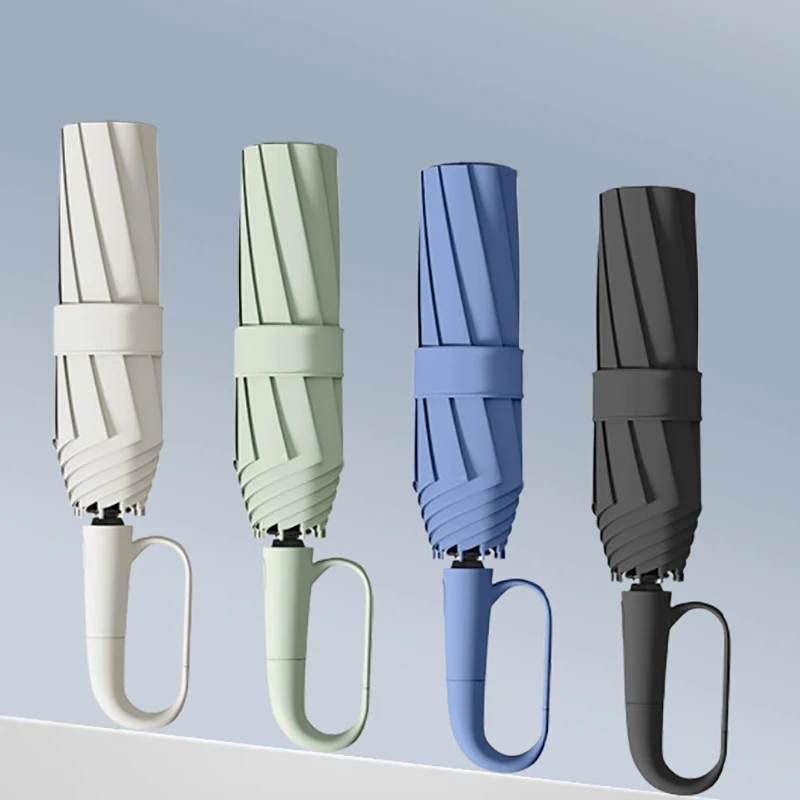 

Strong 30 Bones 105CM Windproof Umbrella Reinforced Automatic Folding Umbrellas with Buckle Handle Waterproof Umbrella for Men