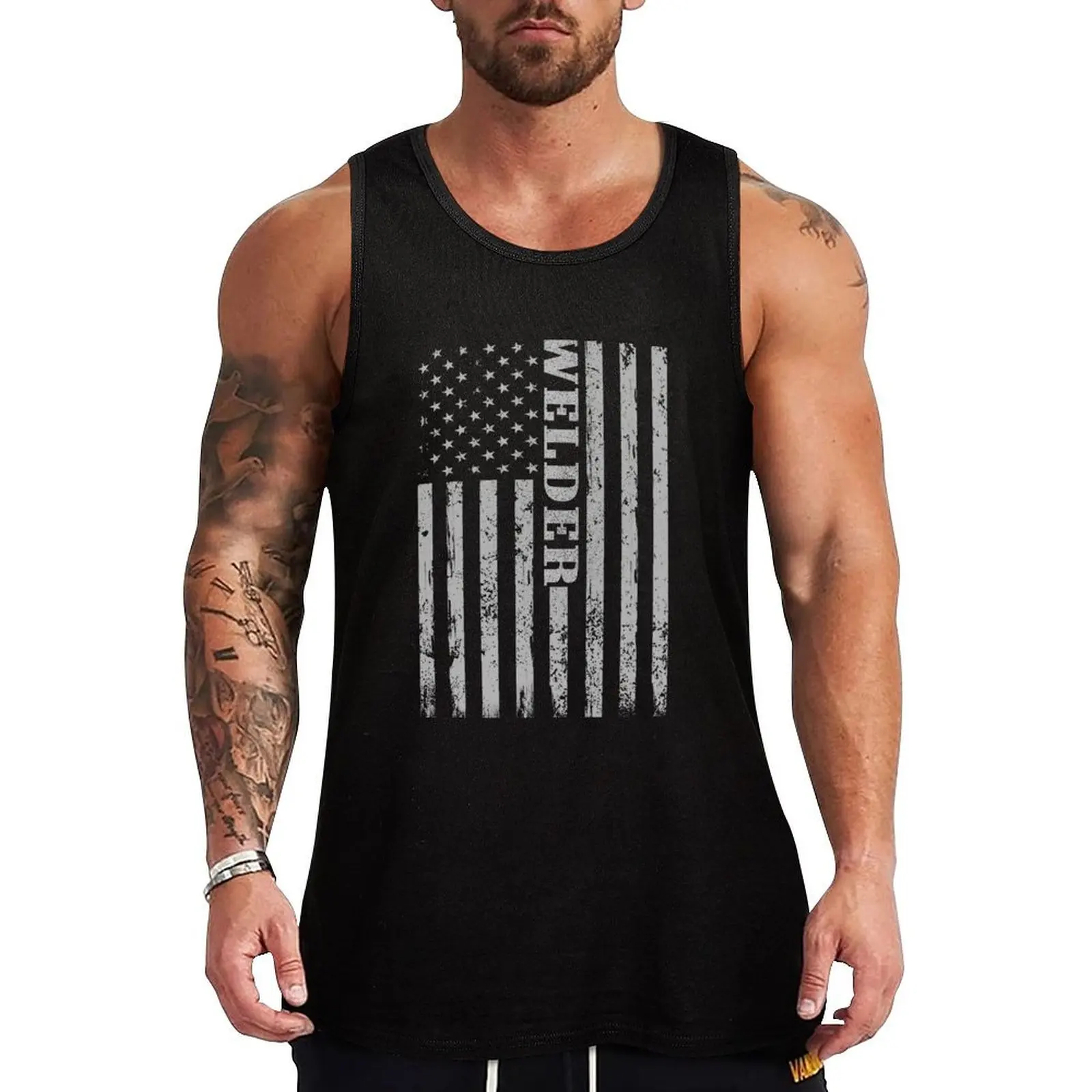 

Vintage Welder American Flag Welding Tank Top men clothes gym accessories man Bodybuilding clothing man