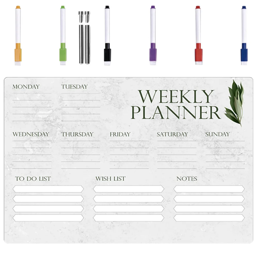 1 مجموعة النبات نمط السبورة مجموعة أقلام الاكريليك مذكرة مجلس متعدد الوظائف المنزل مكتب سطح المكتب الديكور الاكريليك مذكرة المجلس #3