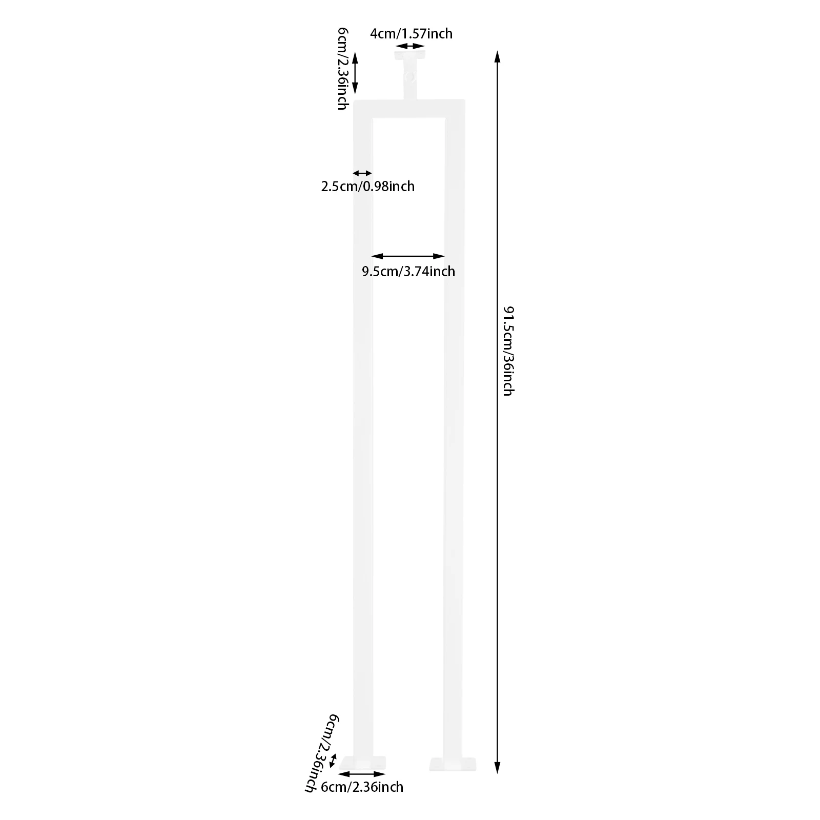 ชุดราวแขวนบันไดรูปตัวยูสีขาวขนาด 36 นิ้ว - 6 ชิ้นรองรับบันไดแข็งแรงทนทานเน้นราวบันไดที่ทนทาน