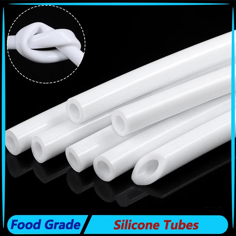 

Food Grade Rubber Hose Aquarium Air Irrigation Pipes Water Connector Garden Hoses 1~10M White Flexible Silicone Tube ID 0.5-32mm