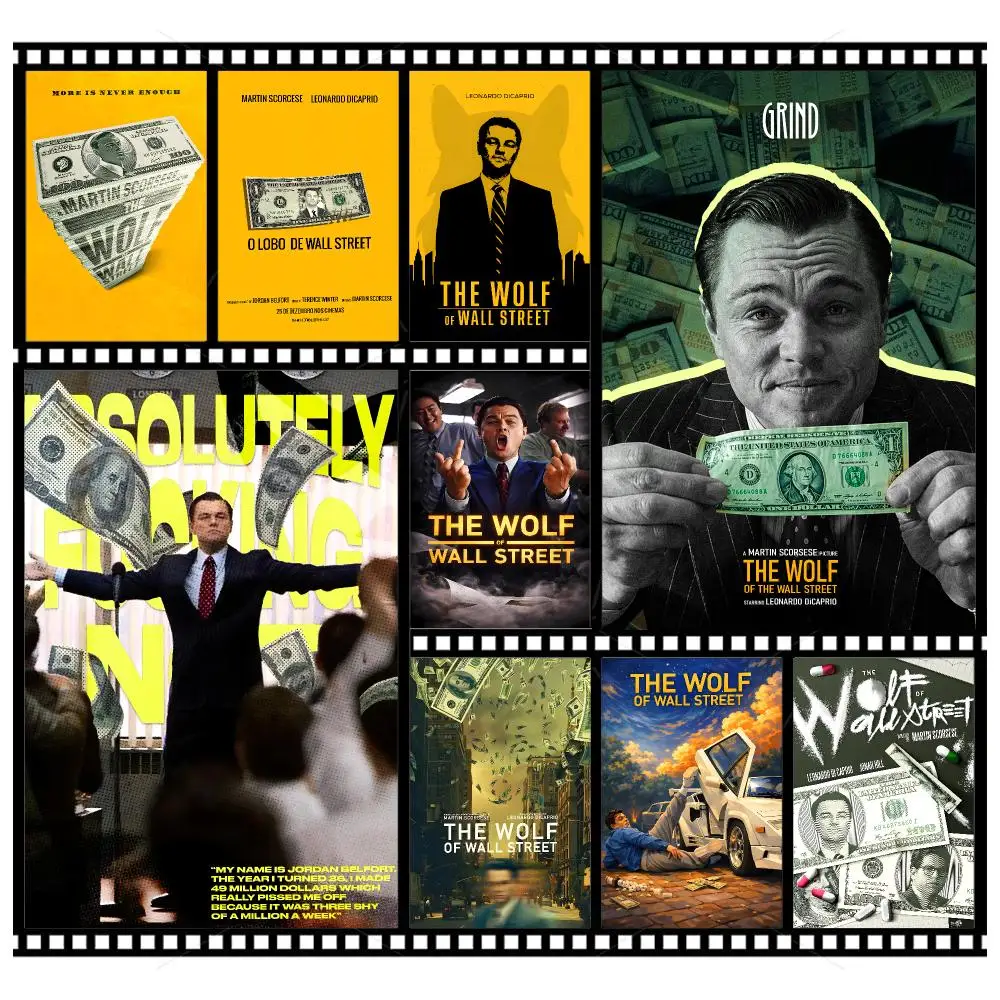 Finance Movie W-Wolf of Wall St Poster Wall Art Poster HD Waterproof PP Print Bedroom Living Room Office Decor Gift