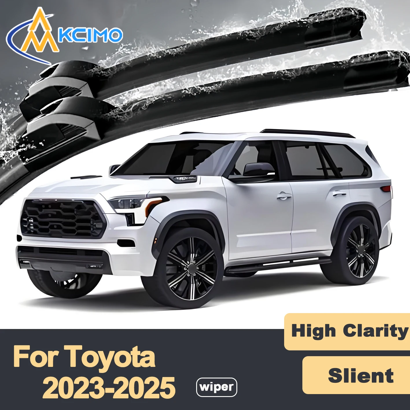 

Premium Rubber Durable Silent Windshield Wiper Blades 2pcs for Toyota Sequoia XK80 2023-2025 Front Wiper Blades Set