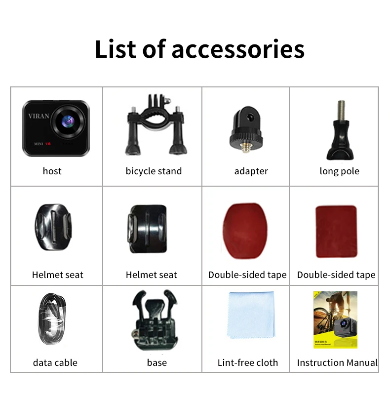 

Спортивная камера 4K, экшн-камера Wi-Fi с сенсорным экраном 170 ° Широкоугольный объектив с защитой от сотрясений, водонепроницаемый