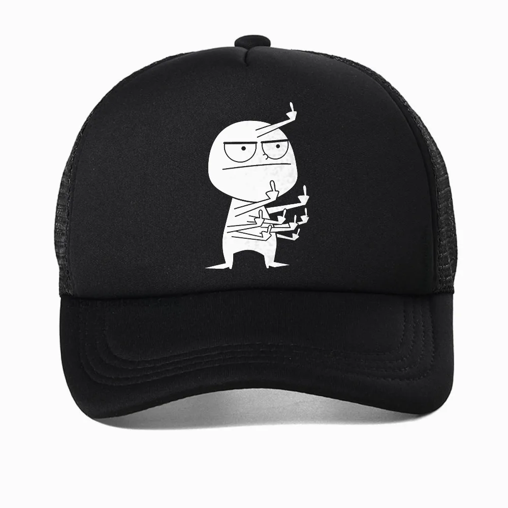 

Middle Finger Funny Maniac Printed Man hat Loose Casual Fashion Harajuku Hip Hop baseball cap mesh breathable trucker hats