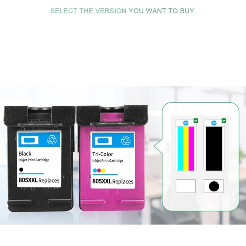 805XL Replacement Color Inkjet Ink Cartridge For HP DeskJet 1210 1212 Printer Long Lasting Prints with XXL Capacity