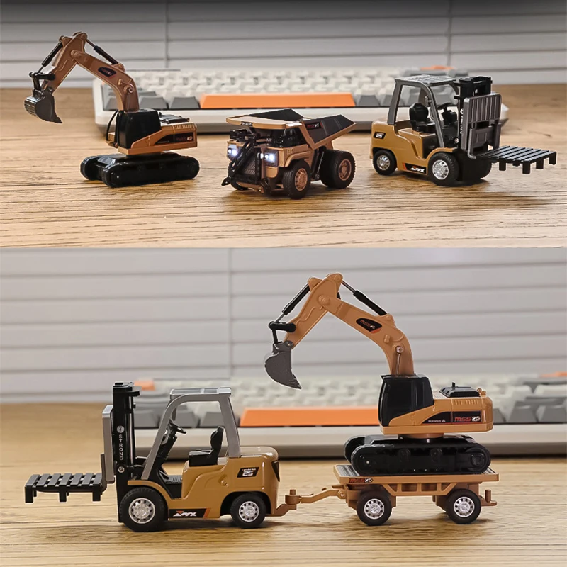 New Ask Nanfeng 1:64 Full Scale Mini Excavator Tipping Bucket Car Remote Control Construction Vehicle Mini Forklift Holiday Gift